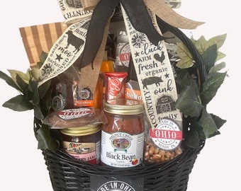 Made in Ohio Gourmet Gift Basket, Ohio Gourmet Gift for Client, Executive Welcome Gift Basket, Ohio Made Gourmet Gift Basket for Family