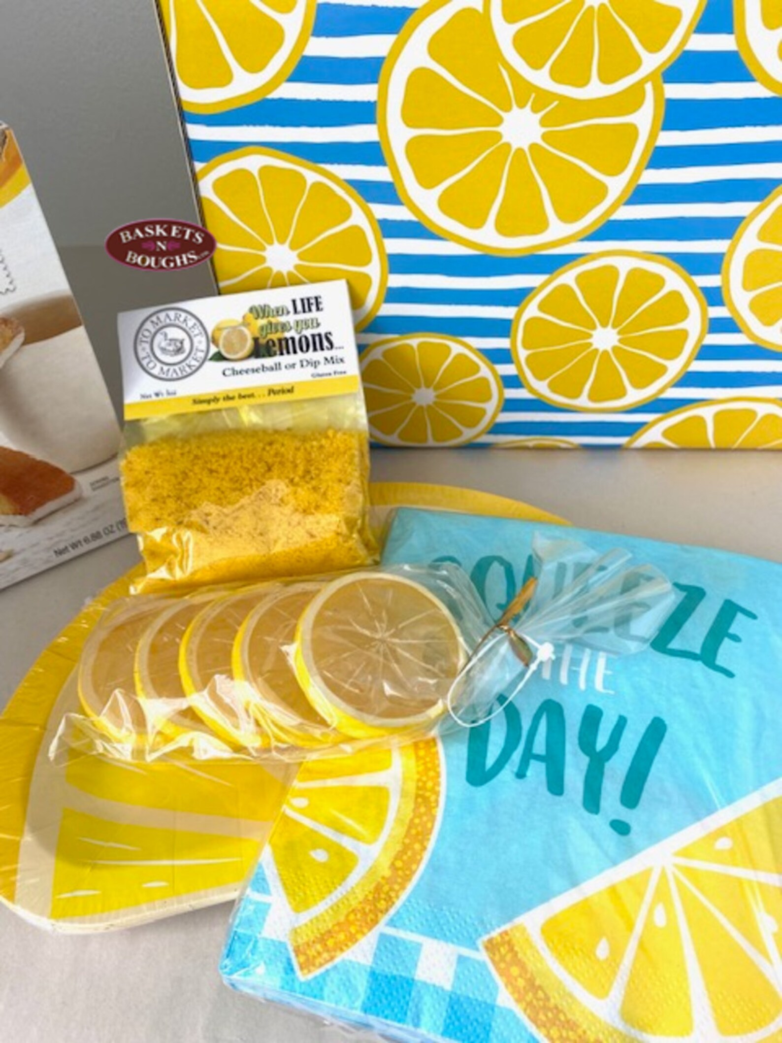 Lemon Themed Gift Basket for Mothers Day Lemon Spring Gift Etsy