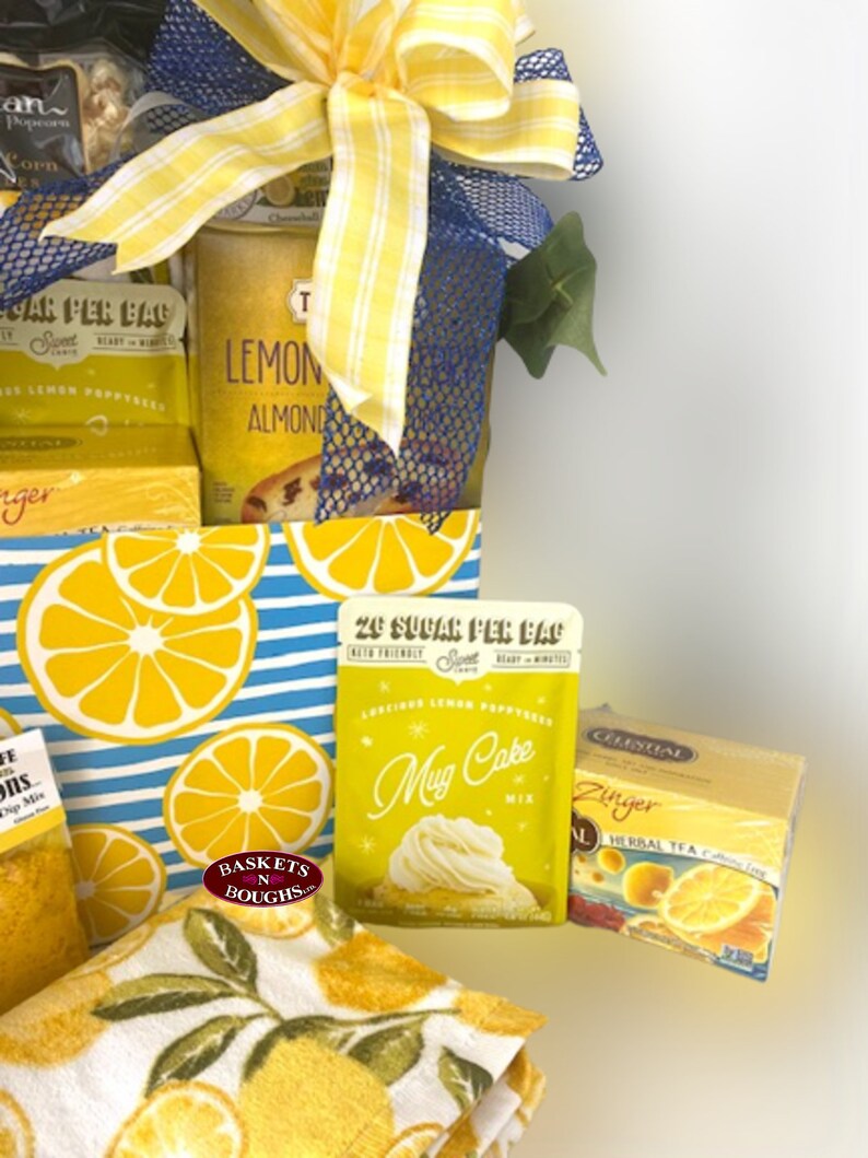 Lemon Themed Gift Basket for Mothers Day Spring Gift Basket Etsy