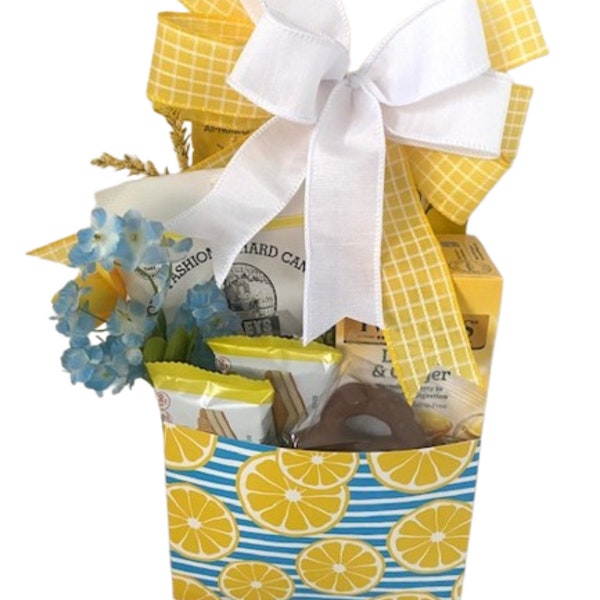 Mothers Day Lemon Themed Gift Box, Lemon Birthday Gift, Lemon Gifts for Coworkers, Gourmet Lemon Gift Box, Lemon Sweets for Her