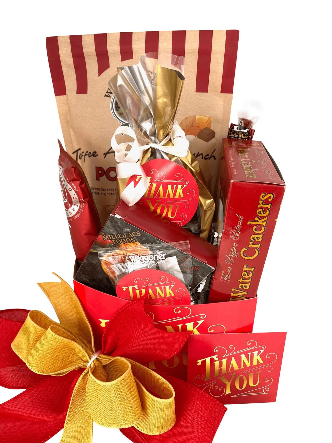 Elegant Red & Gold Gourmet Thank You Gift Box: Corporate, Client and ...