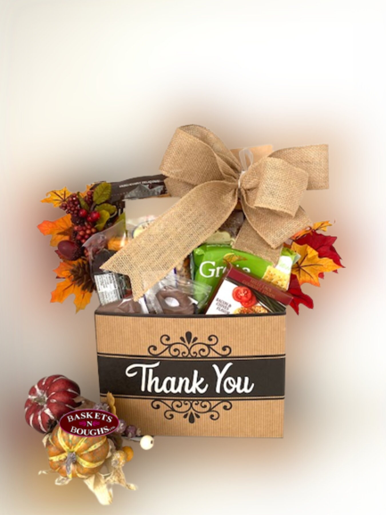 Kraft Large Thank You Gift Basket Thank You Gift Box Etsy