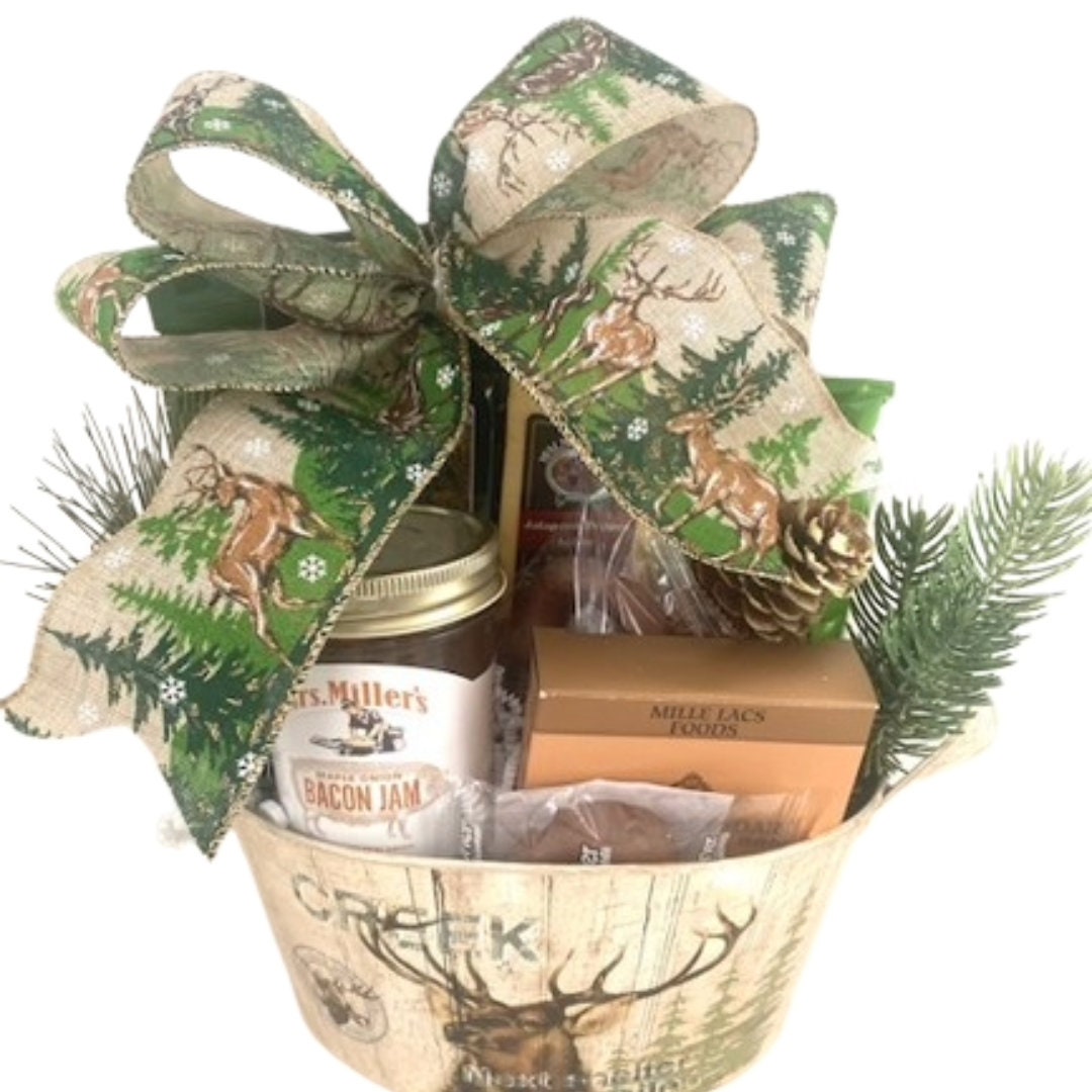 Hunting Themed Gift Basket, Valentines Gift for Men, Meat and