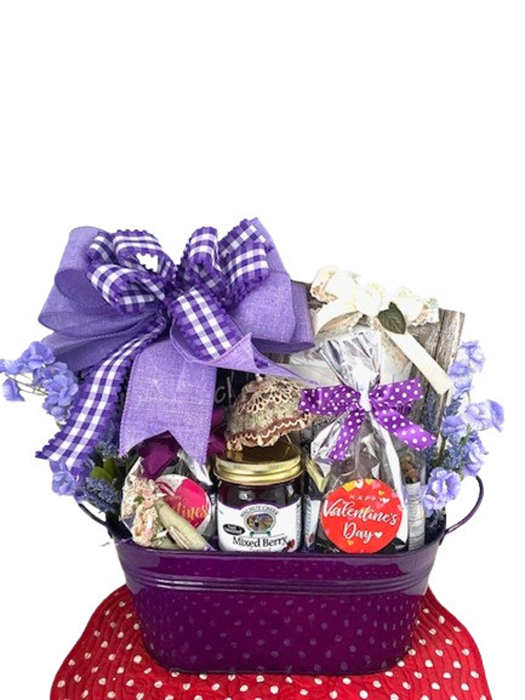 Easter Chocolate Gift Basket, Purple Women's Gift Basket, Mothers Day