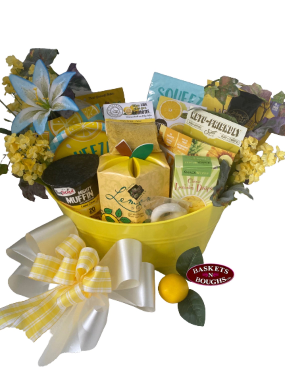 Lemon Gift Basket Lemon Treats Gift Basket Gifts of Lemon Etsy