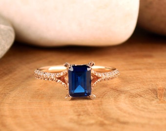 Diamond Ring / Sapphire Ring Short Way to Tell Your Love  / 14K Solid Gold / Marriage Proposal /