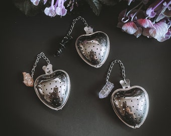 Heart Shaped Crystal Tea Strainer- Wire Wrapped