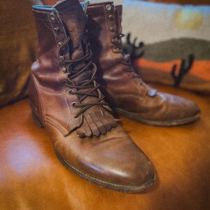 Bottes Cowboy Justin Pour Homme En Cuir Noir Avec Plume D'autruche - Taille 13 D - Style Western Vintage