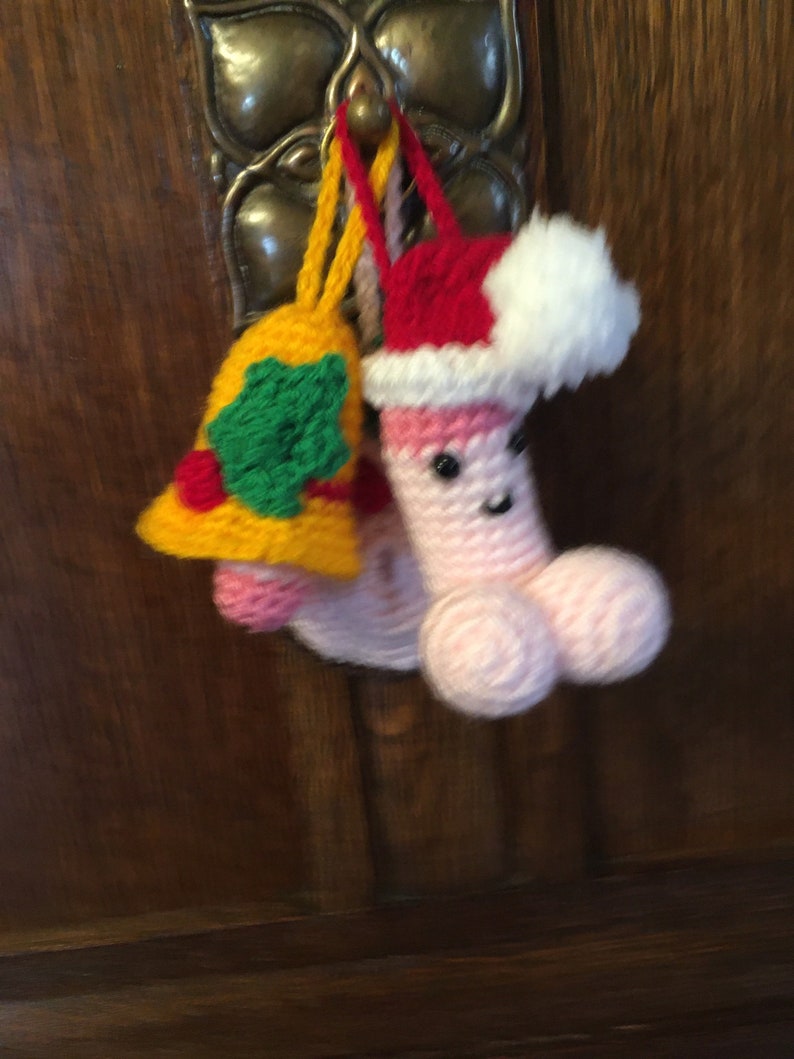 Crocheted Set of 3 Rude Christmas Decorations Etsy