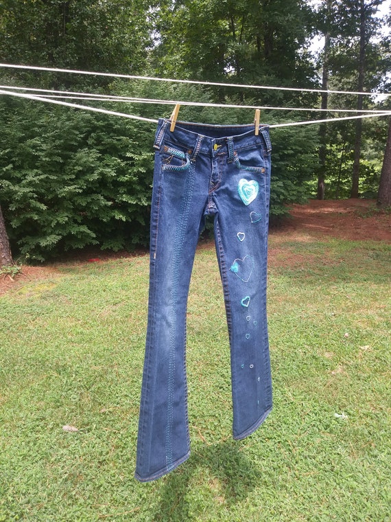 etsy embroidered jeans