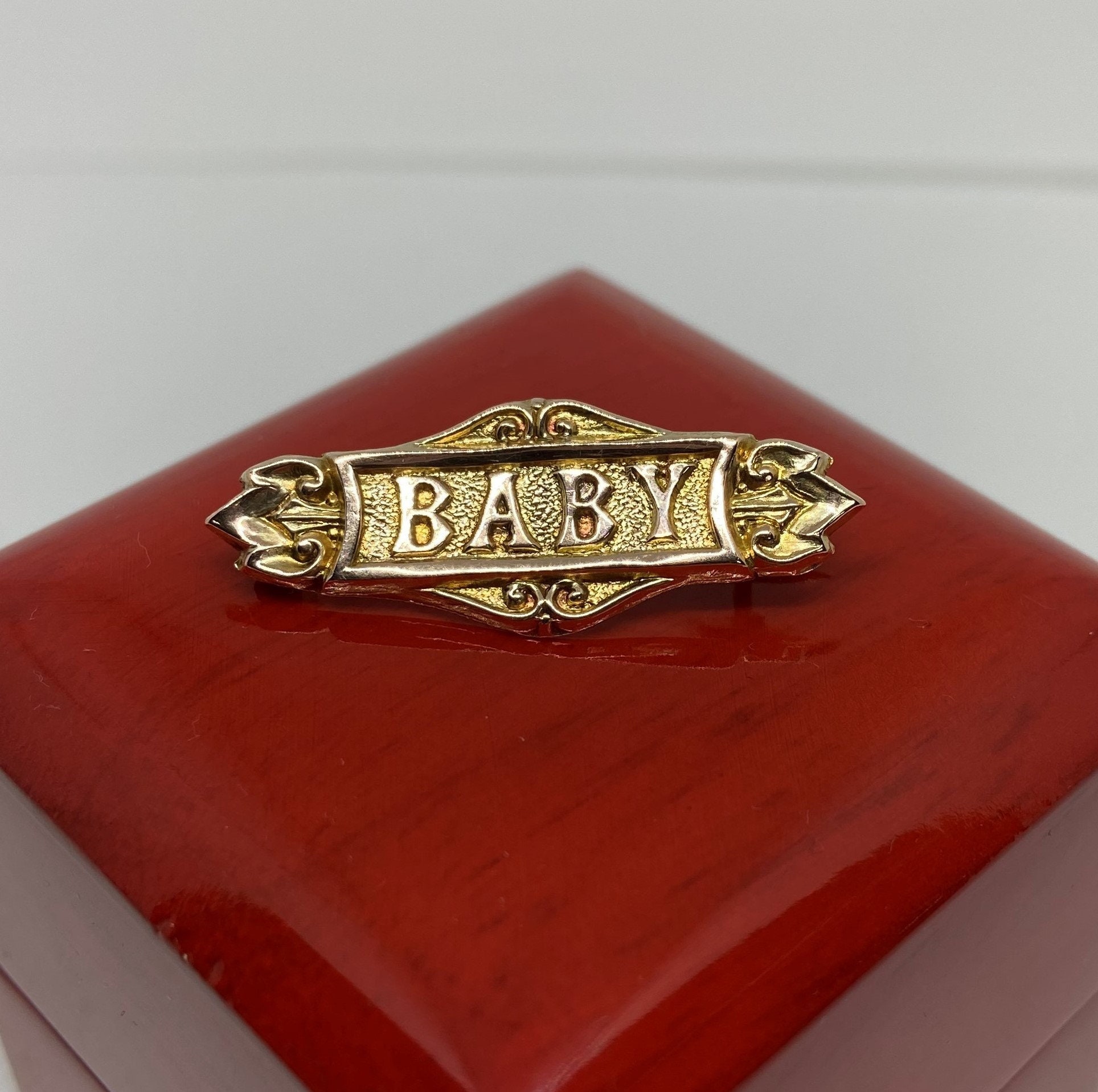 Antique 9ct Gold Baby Brooch Etsy