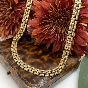 Vintage 1970s 9ct Yellow Gold Panther Chain Necklace