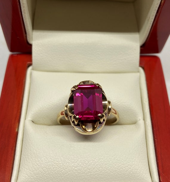Antique Synthetic Ruby Ring