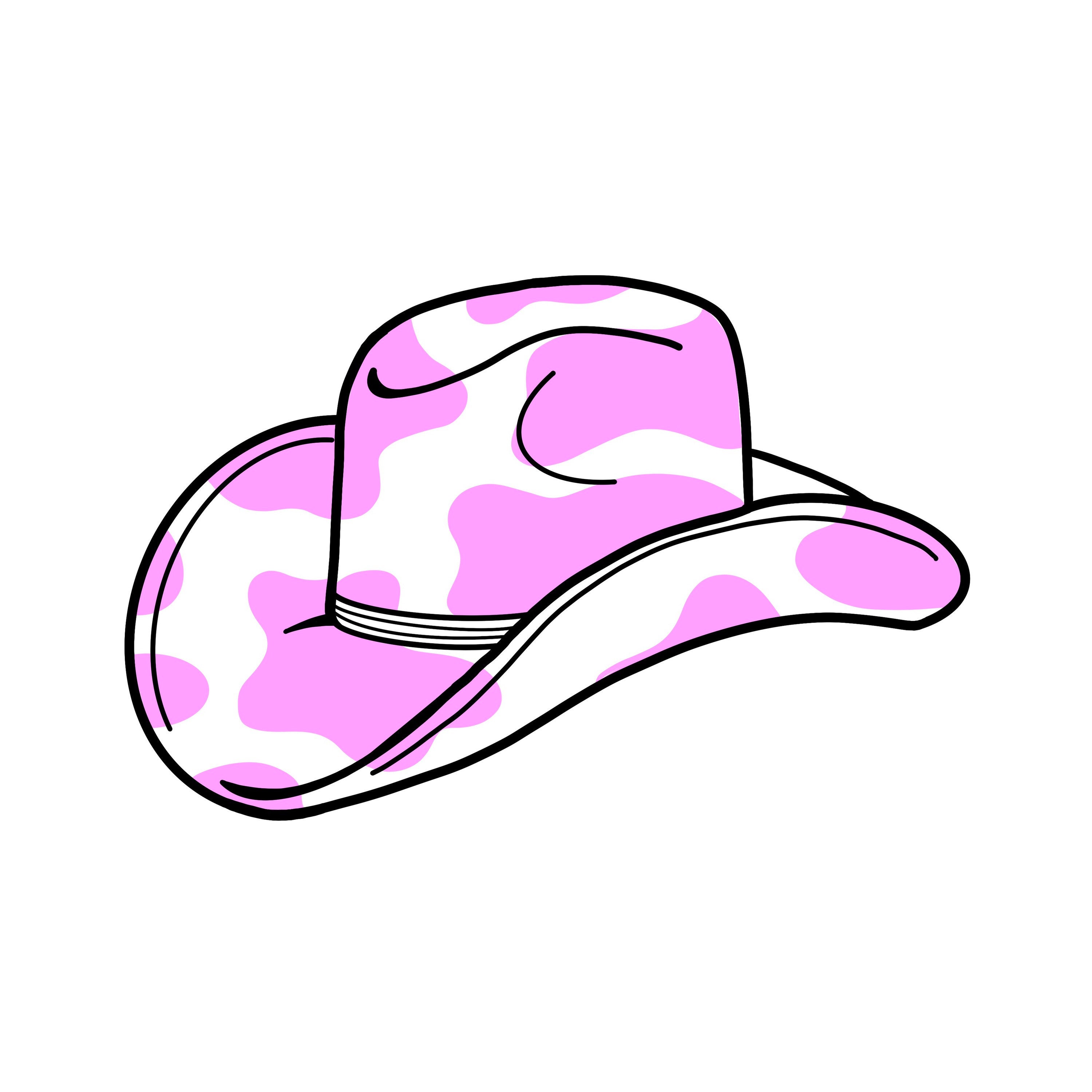 Cowboy Hat Cow Print Sticker Etsy