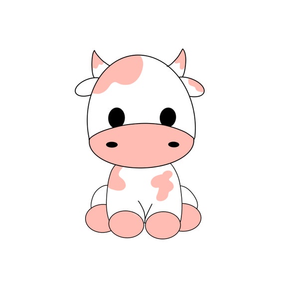 Pink Cow Sticker 