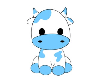 Blue Cow sticker