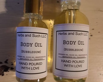 Bubblegum Scented Body Oil