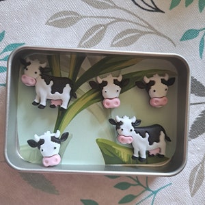 Cow Magnets/Farm Magnets/Fridge Magnets/Cute Magnets/Magnets With Tin