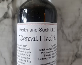4 oz Dental Tincture/Blackwalnut Hulls,Marshmallow Root/Peppermint/Shavegrass
