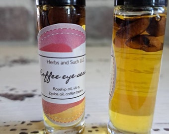Coffee Eye Serum Roll-On with Jojoba & Rosehip Oil