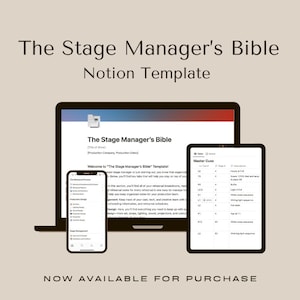 The Stage Manager&#39;s Bible Notion Template