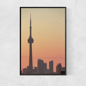 Photography Print High Quality Lustre Paper CN Tower Sunrise Downtown Toronto Wall Art