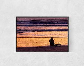 Photography Print High Quality Lustre Paper Sunset Surf Poster Surf Wall Art