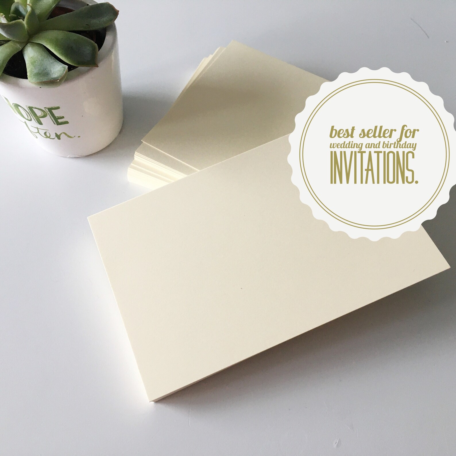 Ivory cardstock and envelope 25 50 100 4x5.5 and 5x7 both Etsy