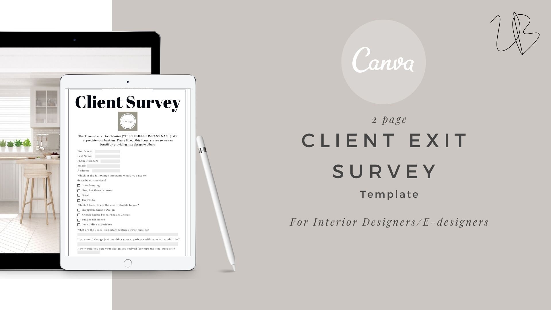 Client Exit Questionnaire Canva template , Client Exit, Questionnaire