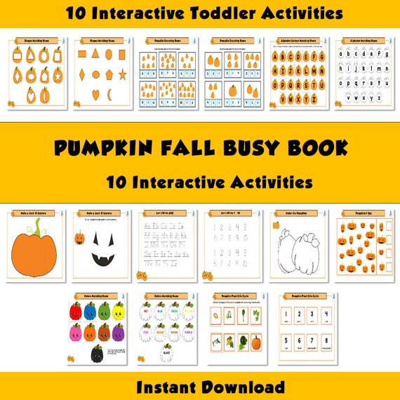 Pumpkin Busy Binder Fall Autumn Busy Book Halloween Busy