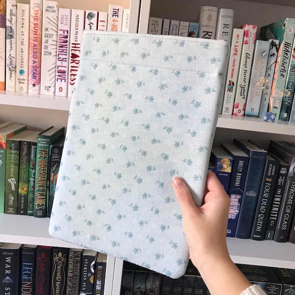 Small Flower Light blue Book sleeve | Book Bag | Book Protector