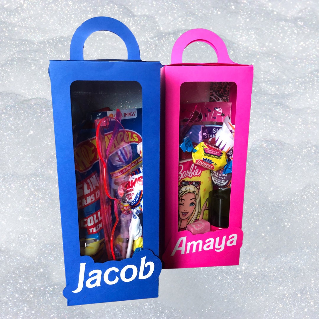 Barbie Doll Party Favor Box Barbie Birthday Party Gift Box Barbie and Ken Pink and Blue Party