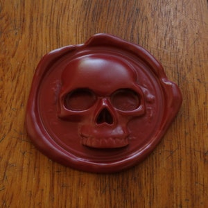 Sello de lacre rojo de plástico - Sello de lacre de calavera - GRANDE