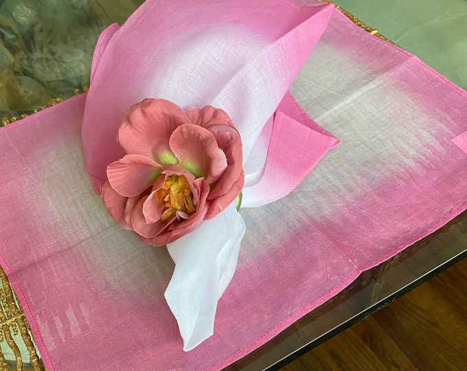 Featured listing image: Archipago Designs hand made linen napkins and placemats add a burst of color with 4  tie-dyed color patterns.  Perfect condition, never used