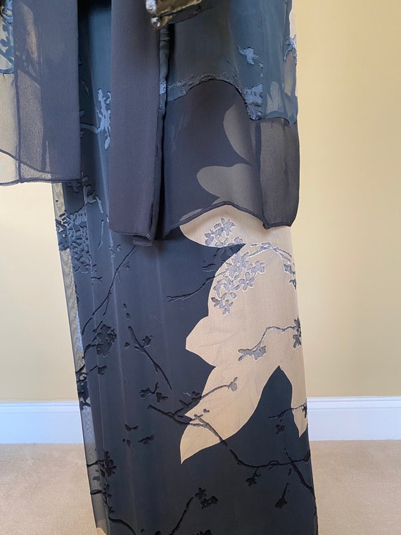 Harari sheer burn-out overlay silk chiffon over s… - image 4