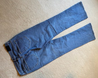 Designer Beau Dawson denim jean size 10, boot leg,   9 inch flare, Dark Rinse, perfect condition