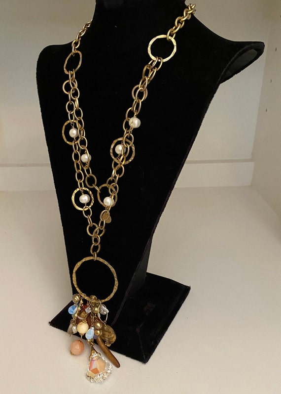 Handmade Cluster Drop Charm Necklace, OOAK Design - image 4