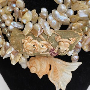 Designer Baroque Pearl Statement Necklace, Museum Quality Art Bild 2