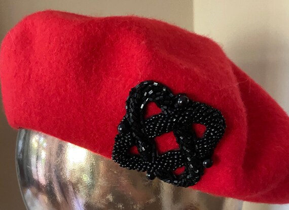 Hand made designer Red beret - image 2