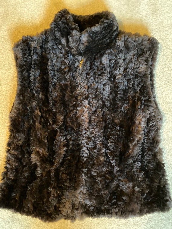 Paula Lishman Knitted Beaver Fur Vest, Handmade Canadian Design - Etsy
