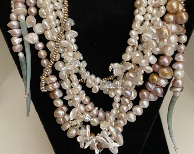 Featured listing image: Museum quality,  hand crafted, 8 strand, 20 inch statement necklace - one of a kind - very  rare