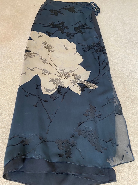 Harari sheer burn-out overlay silk chiffon over s… - image 1