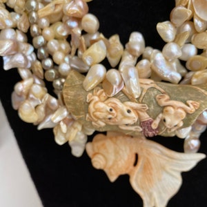 Designer Baroque Pearl Statement Necklace, Museum Quality Art Bild 4