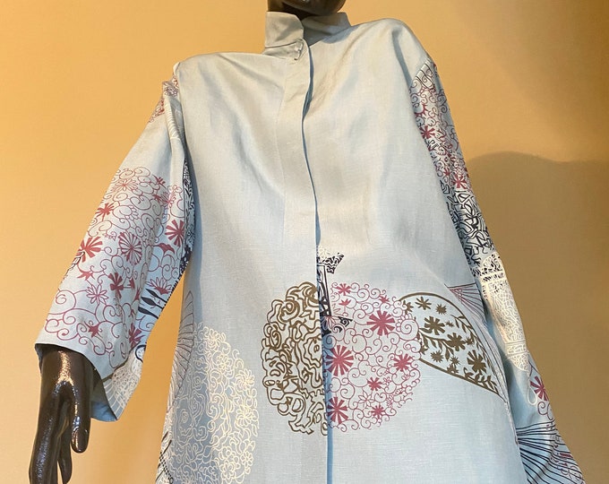 Featured listing image: Harari Silk Jacket 3-pcs Set, Asian Artsy Design, Mandarin Collar