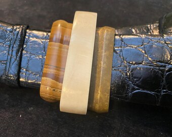 Ellen Ruth Levy, Black Alligator Wrap Belt, 1-3/4 Wide 39  display picture 1