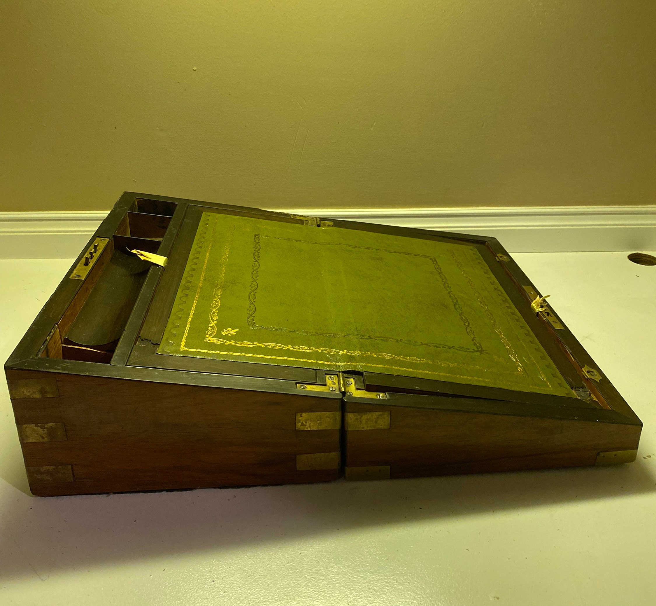 Vintage Large Slope Letter Writing Box in Beautiful Mahogany Etsy