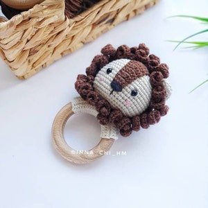 PATTERN ONLY: Lion Baby Rattle Safari Animal Toy Amigurumi lion toy Easy To Follow PDF Pattern in English, French, Spanish image 8
