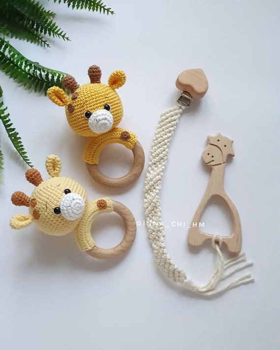 CROCHET PATTERN Giraffe Baby Rattle Handmade Baby Shower Gift