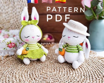 Crochet Easter Bunny Pattern: Mila and Mike Amigurumi (PDF Pattern)