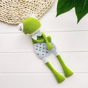 SOLO PATRÓN: Frog Lovey / Frog Baby Security Blanket / Frog Lovey crochet toy / Diy crochet ranita acurrucadora / PDF en inglés, español, francés imagen 5